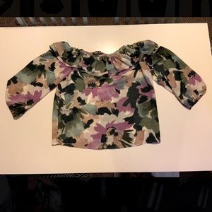 Floral, off the shoulder J Crew blouse